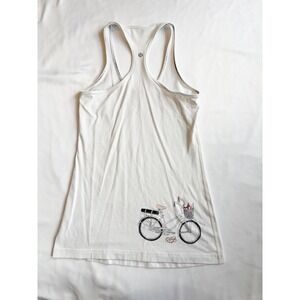 Lululemon Tank Top Womens White Racerback Athletic Shirt Bicycle NO SIZE TAG Med